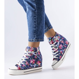 BM Námořnické modré tenisky na klínku od Fouquet modrý 1