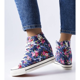 BM Námořnické modré tenisky na klínku od Fouquet modrý 2