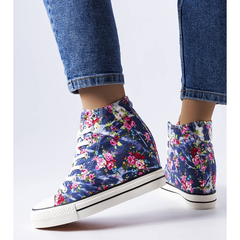 BM Námořnické modré tenisky na klínku od Fouquet modrý 2