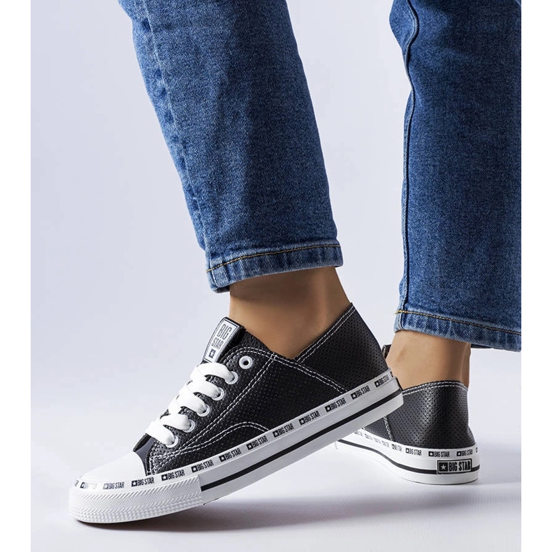 Černé prolamované tenisky Big Star FF274023 černá 1