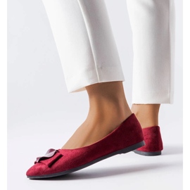 Vínové baleríny zdobené kamínky Rémy červené 1