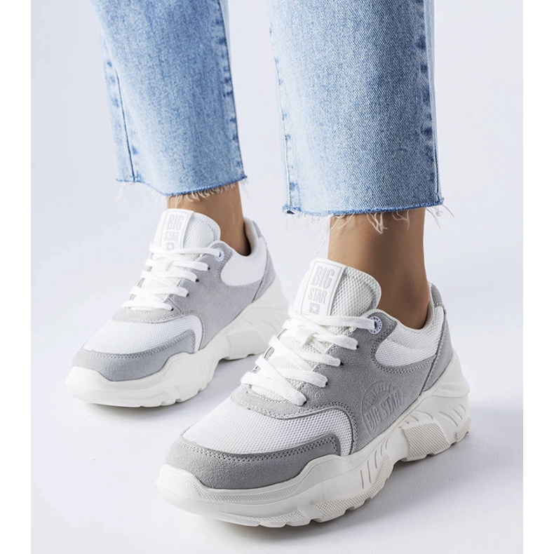 Bílo-šedé tenisky od Big Star JJ274A112 bílý 1