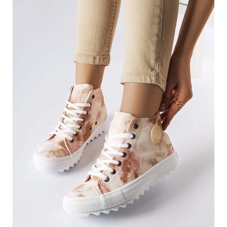 Béžové vzorované tenisky Big Star LL274048 béžový 1