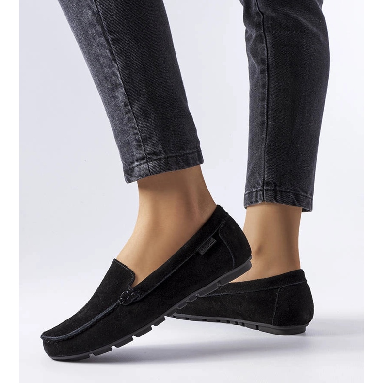 Big Star černé kožené mokasíny JJ274654 černá 1