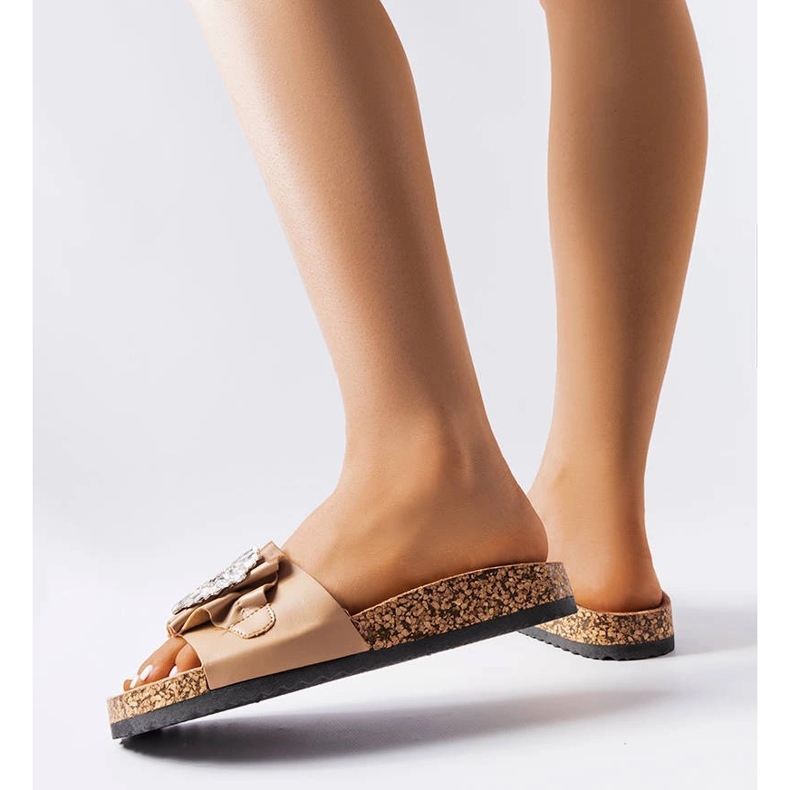 Hnědé skluzavky s korkovou podrážkou od Roye hnědý 2