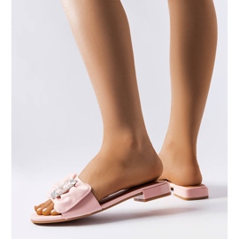 Růžové elegantní pantofle s kamínky od Fifi růžový 1