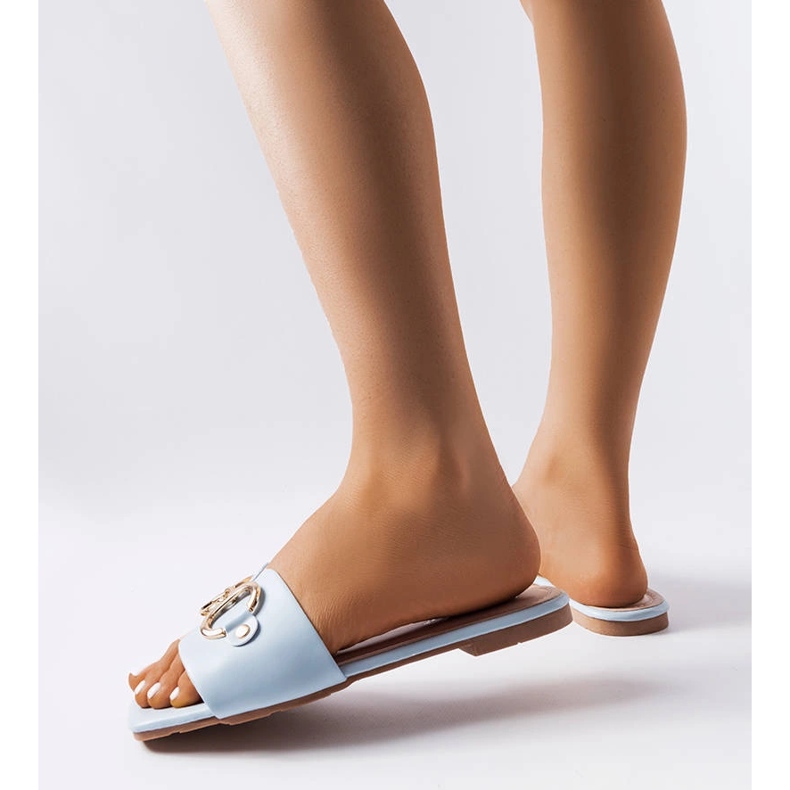 Modré elegantní skluzavky s řetízkem od Corbin modrý 2