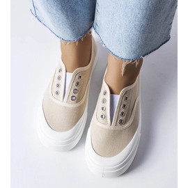 Béžové slip-on tenisky značky Rabican béžový 1