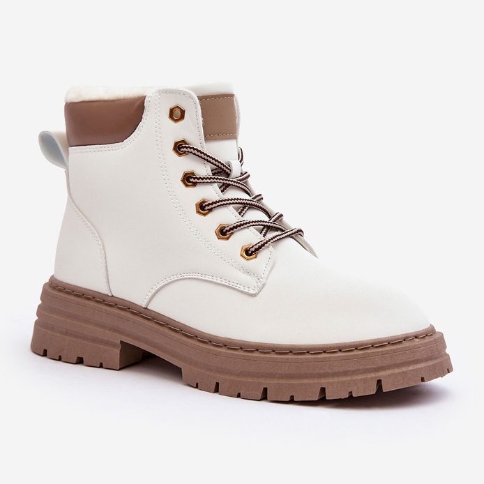 Dámské trapery s kožešinou, bílý Fenan 1