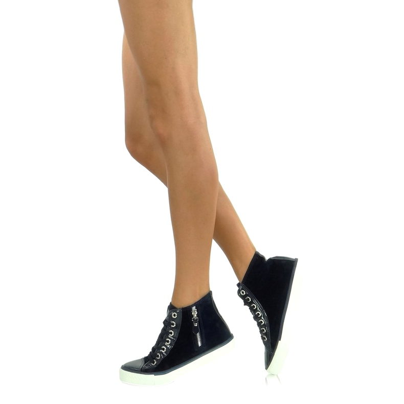 Námořnické modré sametové kotníkové tenisky námořnická modrá 1 Námořnické modré sametové kotníkové tenisky námořnická modrá 1