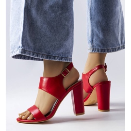 Racheliny červené sandály na vysokém podpatku 1