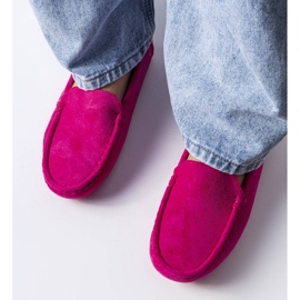 Růžové mokasíny s koženou podrážkou od Souplet růžový 1