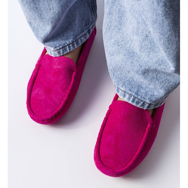 Růžové mokasíny s koženou podrážkou od Souplet růžový 1