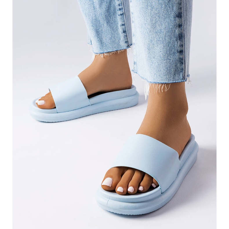 BM Paquette modré pantofle na platformě modrý 1