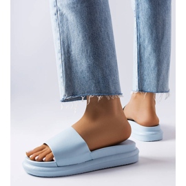 BM Paquette modré pantofle na platformě modrý 2