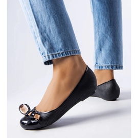 Černé baleríny zdobené mašlí Harlingen černý 1