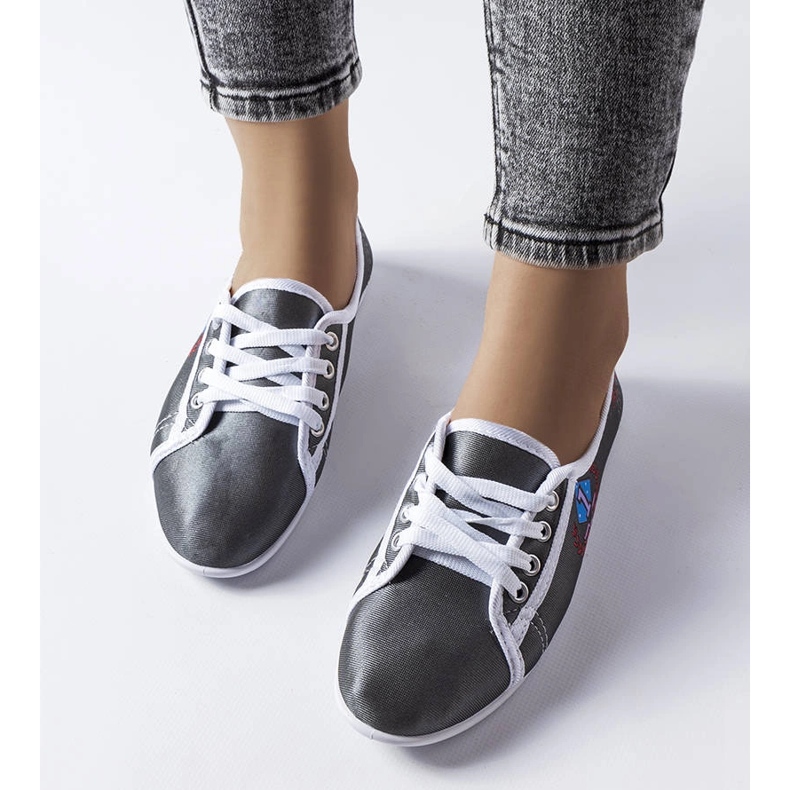 Dámské šedé tenisky Woodstock šedá 2