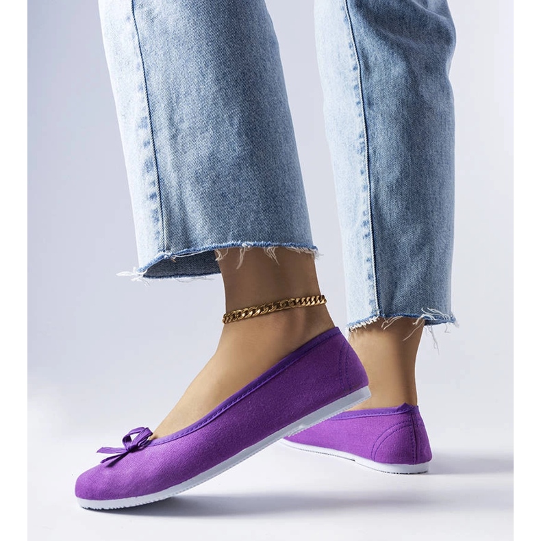 Fialové látkové balerínky od Gendron fialový 1