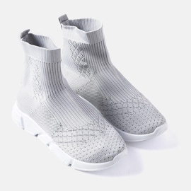 Šedé tenisky se svrškem ponožky od Olot šedá 1