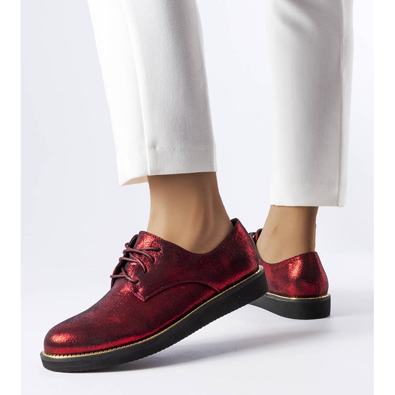 Červené třpytivé brokátové boty od Cemetery 1