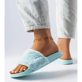 Modré skluzavky s kožešinou od Raffaele modrý 1