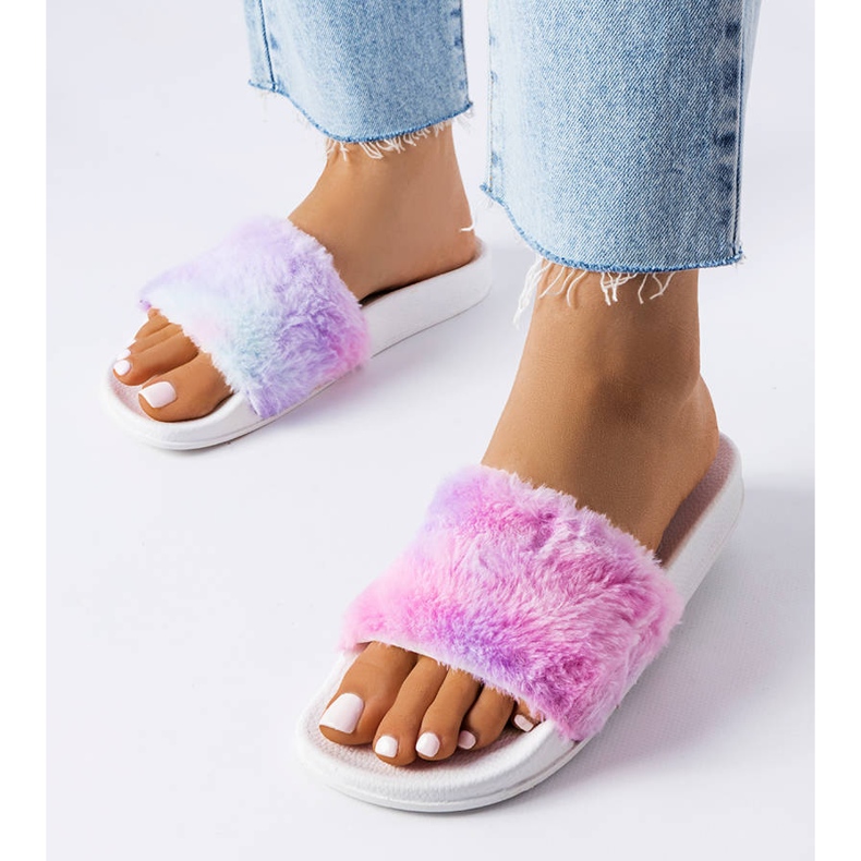 Barevné skluzavky s kožešinou od Raffaele vícebarevný 1 Barevné skluzavky s kožešinou od Raffaele vícebarevný 1