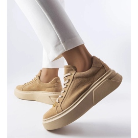 Béžové semišové boty Karino béžový 1 Béžové semišové boty Karino béžový 1