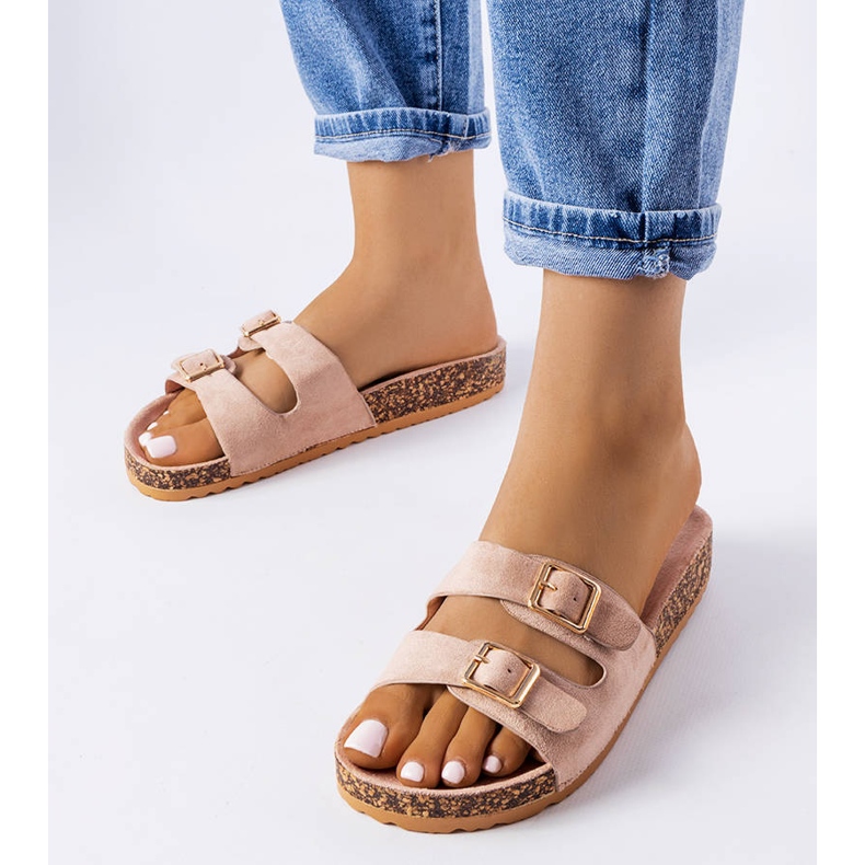 Goodin Béžové skluzavky s korkovou podrážkou od Cincinny béžový 1