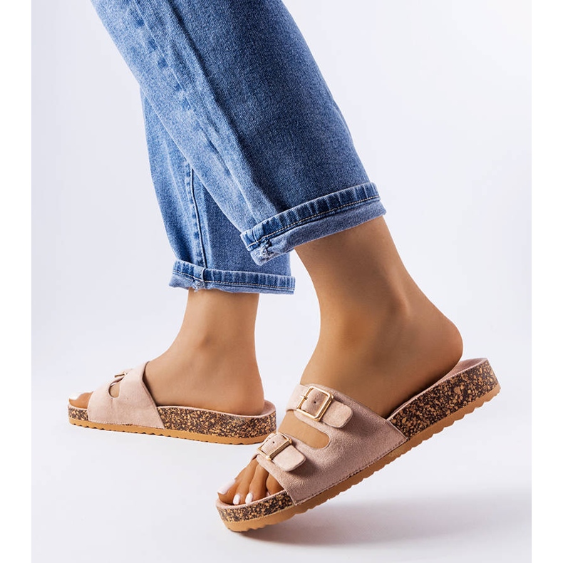 Goodin Béžové skluzavky s korkovou podrážkou od Cincinny béžový 2