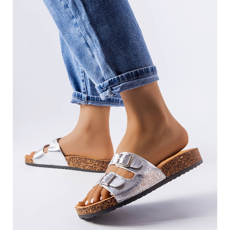 Stříbrné korkové podrážky Cincinna stříbrný 1