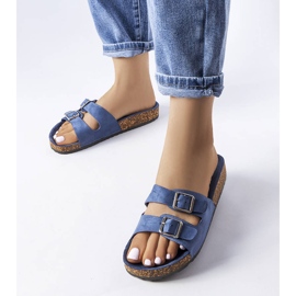 Námořnická modrá skluzavka s korkovou podrážkou Cincinna modrý 1