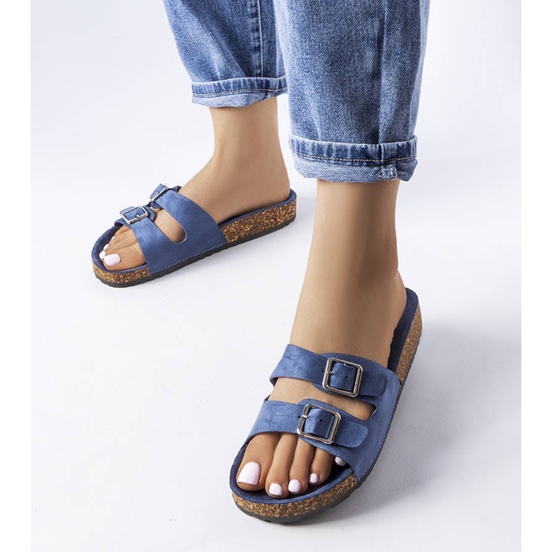 Námořnická modrá skluzavka s korkovou podrážkou Cincinna modrý 1