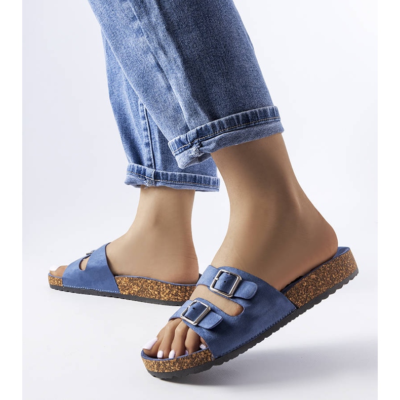 Námořnická modrá skluzavka s korkovou podrážkou Cincinna modrý 2