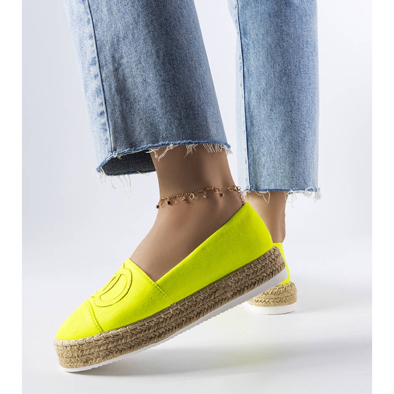 Neonové espadrilky na platformě od Southfield žluť 1