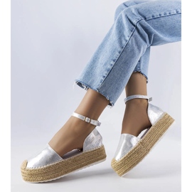 Stříbrné espadrilky na platformě od Clousson stříbro 1