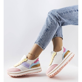 Růžové tenisky se třpytivými vsadkami od Lang růžový 1