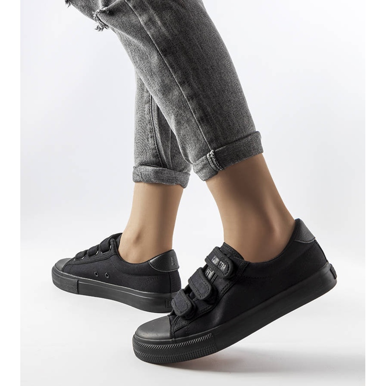 Černé tenisky na suchý zip Big Star LL274A204 černá 1 Černé tenisky na suchý zip Big Star LL274A204 černá 1