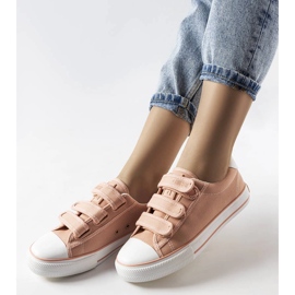 Růžové tenisky na suchý zip Big Star LL274A200 růžový 1