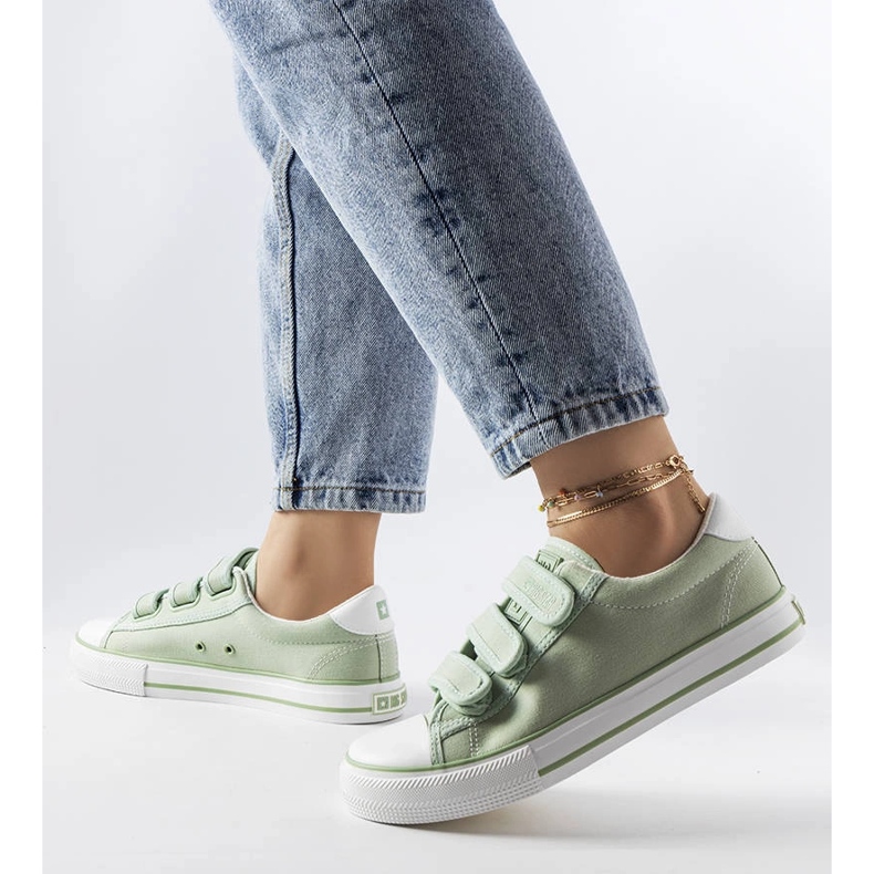 Zelené tenisky se suchým zipem Big Star LL274A202 zelená 1