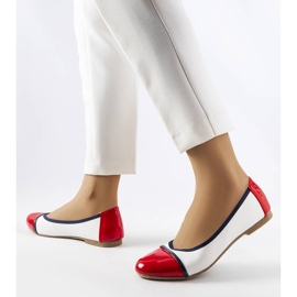 Červeno-bílé baleríny od Salmons bílý 2