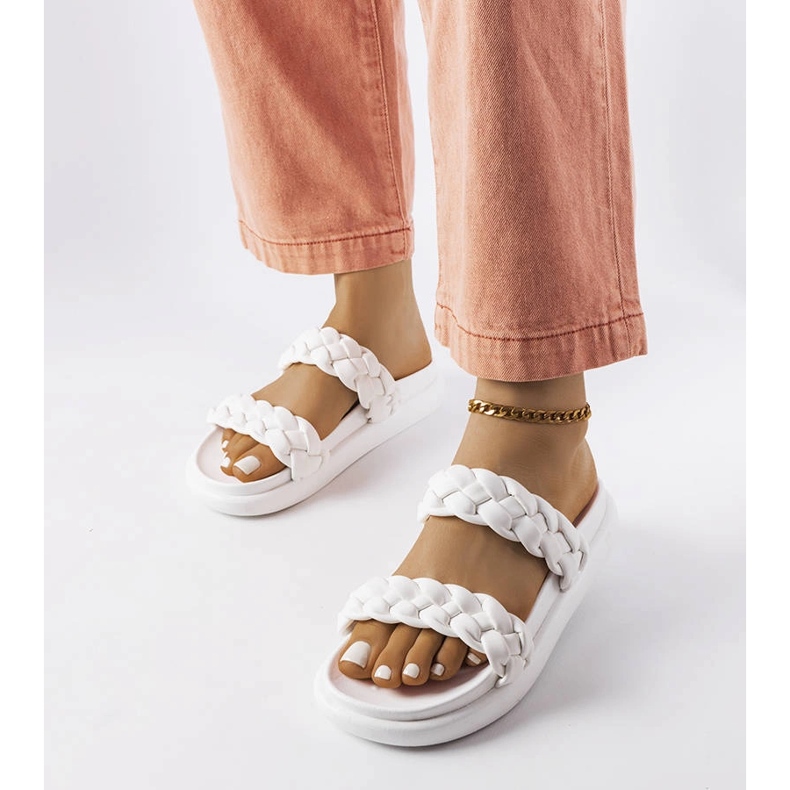 Bílé pantofle Angas bílý 1