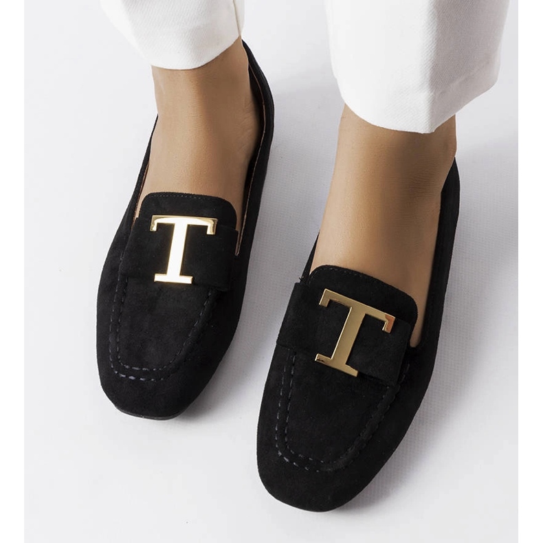 Černé eko-semišové mokasíny od Adélaïde černá 1