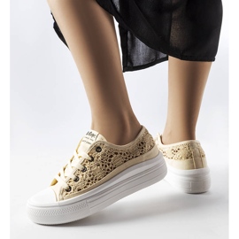 Lee Cooper LCW23-44-1620 béžové prolamované tenisky béžový 1