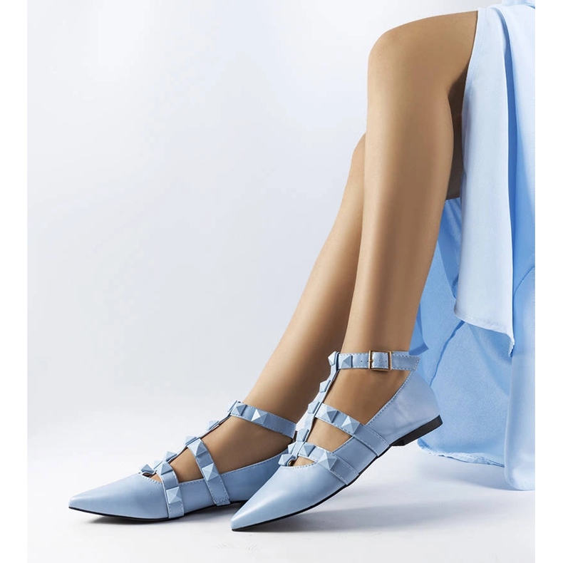 Modré balerínky s efektním Blur zapínáním modrý 1