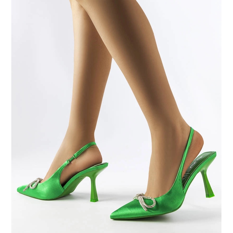 Zelené lodičky s mašlí Wildrose zelená 2