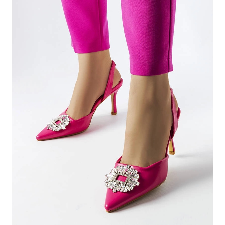 Moïse růžové lodičky z kubické zirkony růžový 1