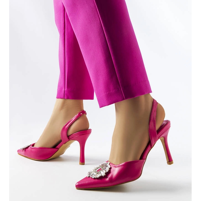 Moïse růžové lodičky z kubické zirkony růžový 2