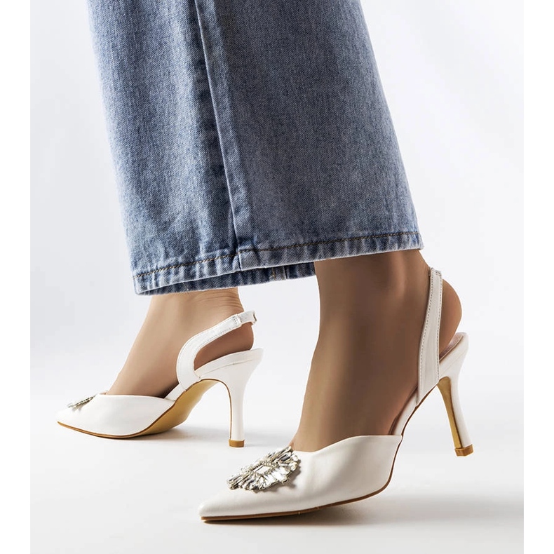 Bílé kamínkové lodičky Moïse bílý 1