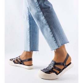 Kantonské černé gumové sandály černý 1