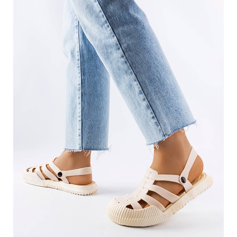 Kantonské béžové gumové sandály béžový 1